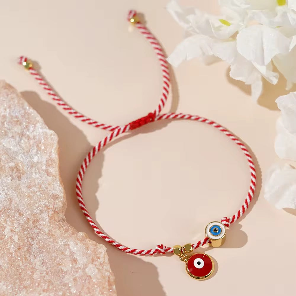 Red String Evil Eye Protection Bracelet – Greek Martis Style