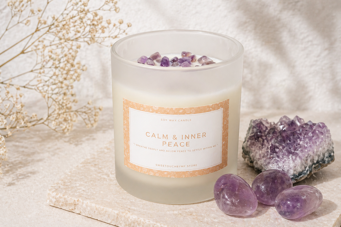 Crystal Candles with intention | individual
