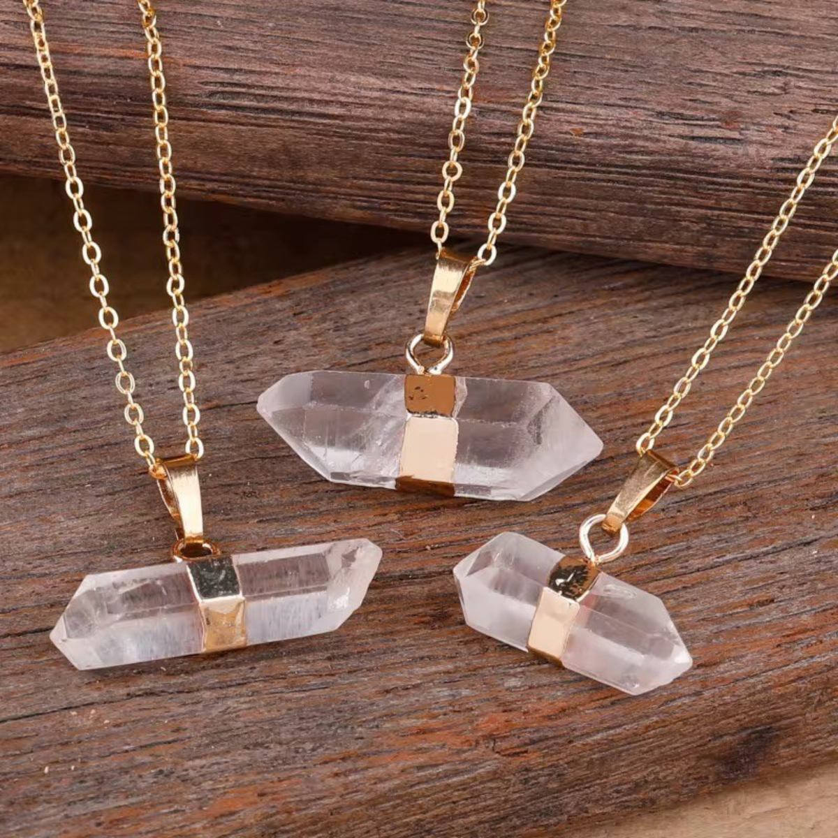 Raw Crystal Necklace – Gold Chain