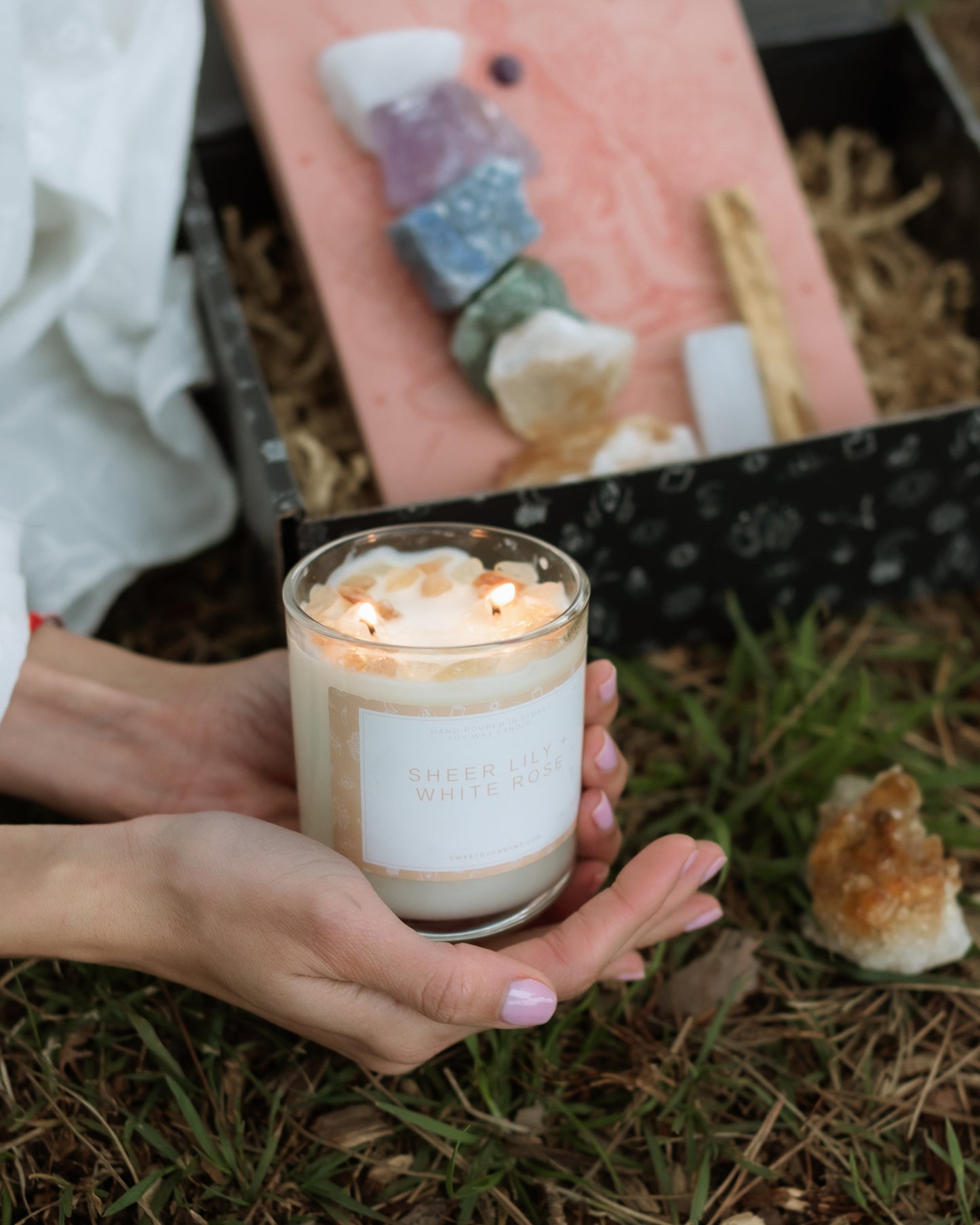 Crystal Candles with intention | individual