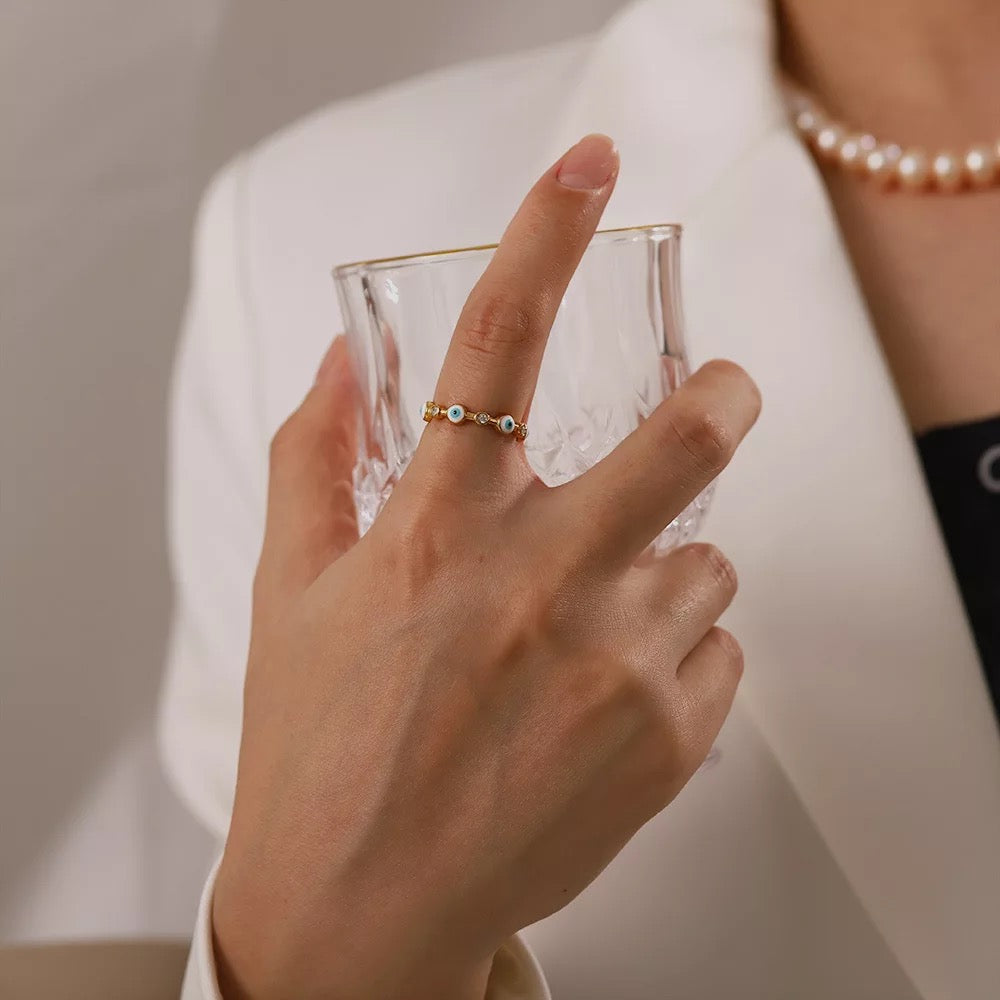 Evil eyes Adjustable Ring