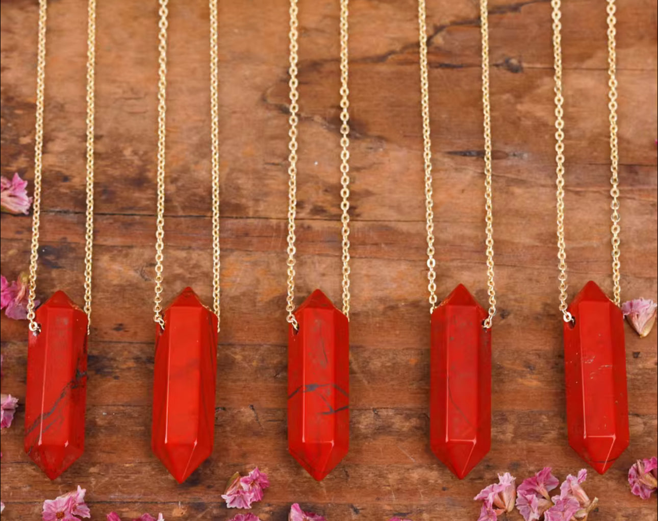 Crystal Point Necklace – Gold Chain