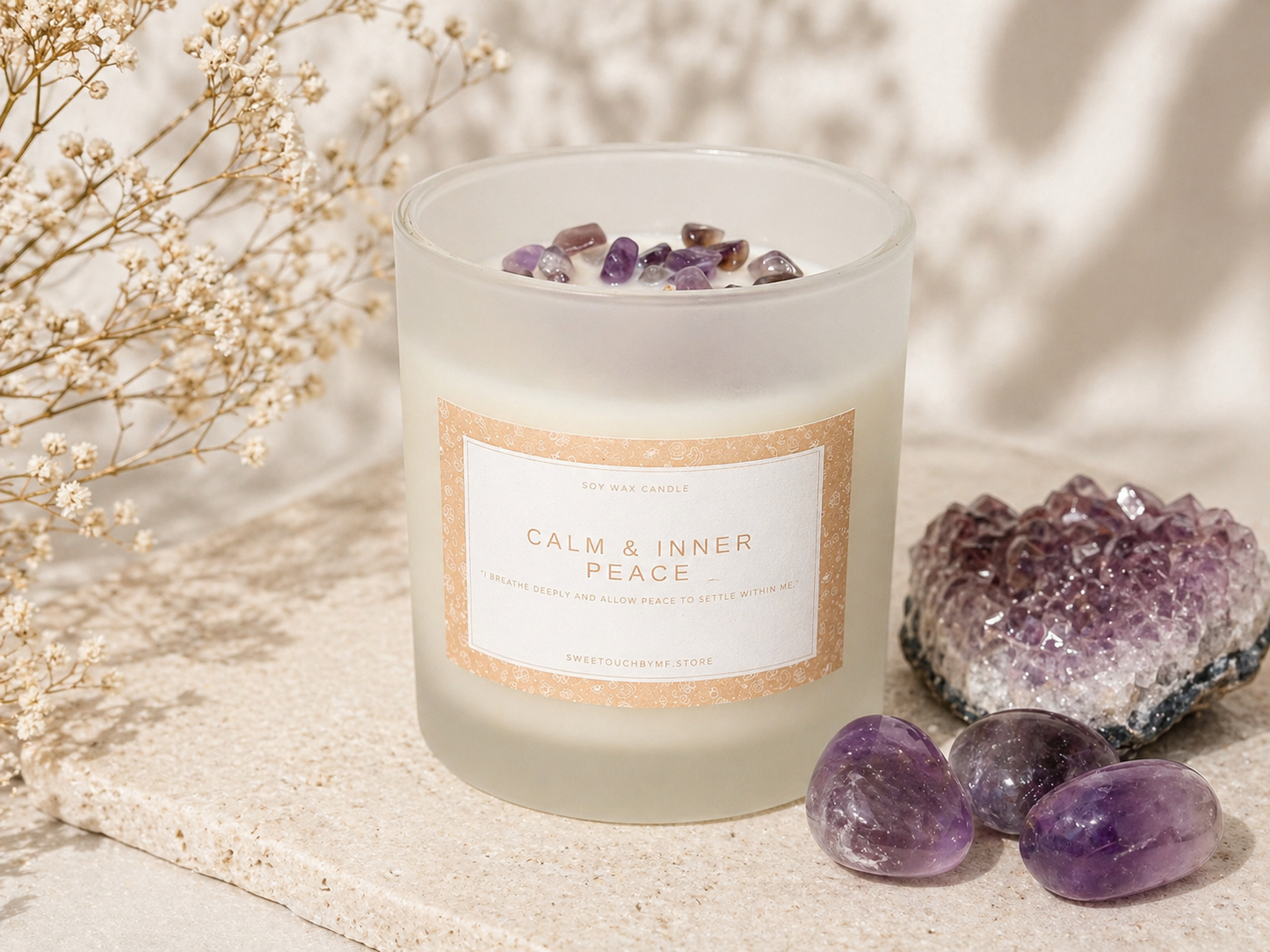 Crystal Candles with intention | individual