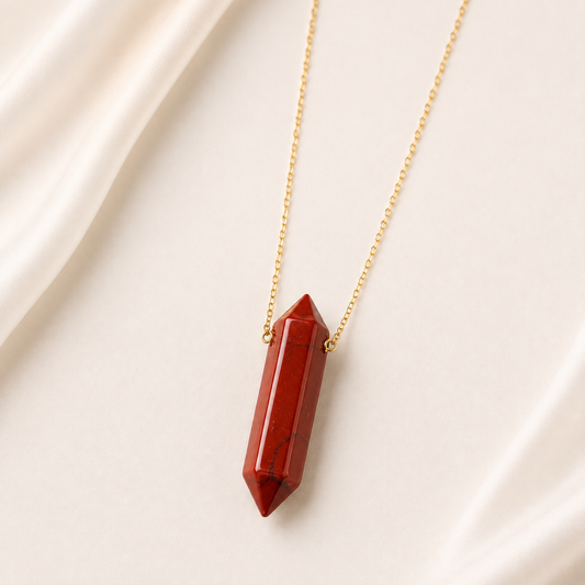Crystal Point Pendant Necklace – Gold Chain | Healing Gemstone Jewelry