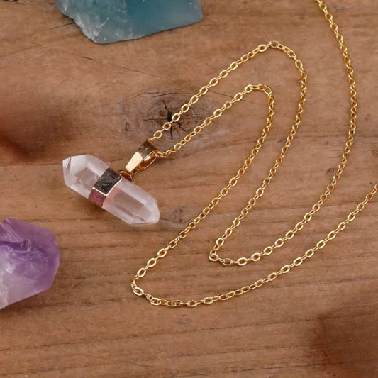 Raw Crystal Necklace β Gold Chain