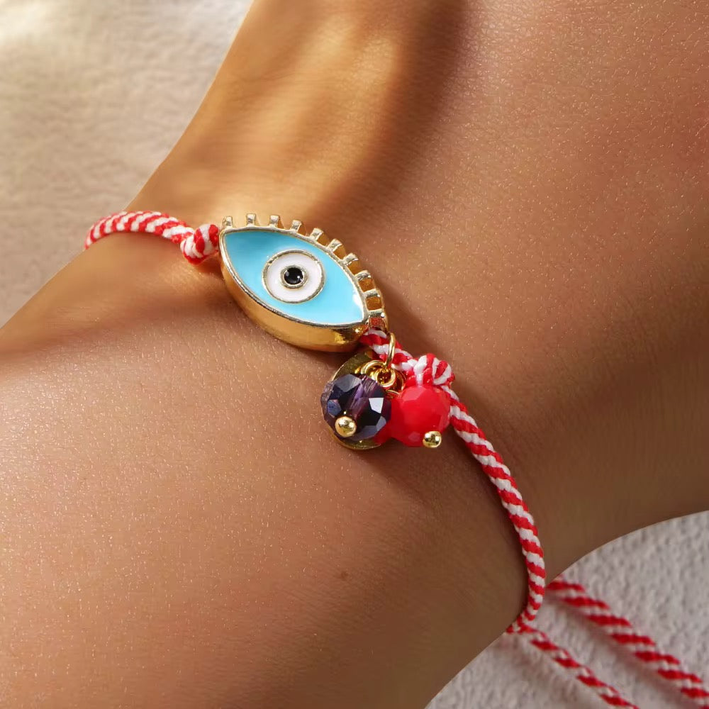 Red String Evil Eye Protection Bracelet – Greek Martis Style