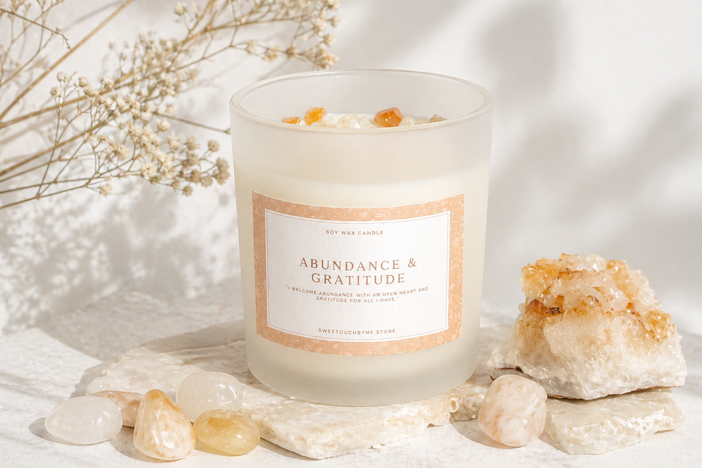 Crystal Candles with intention | individual