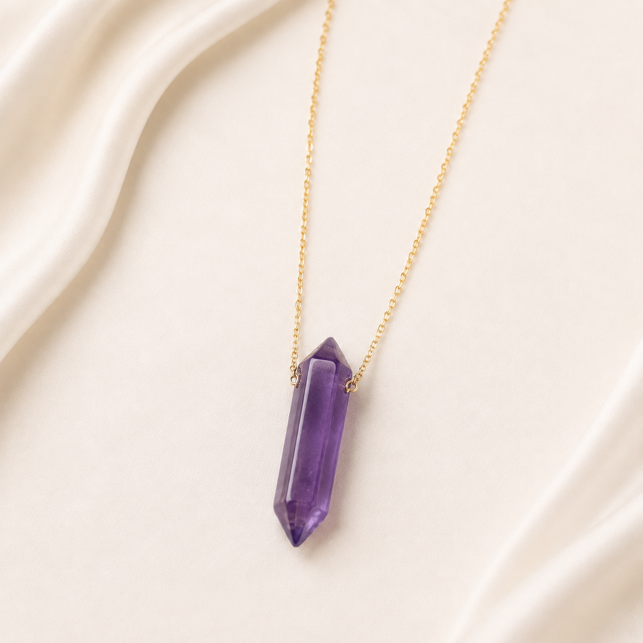 Crystal Point Pendant Necklace – Gold Chain | Healing Gemstone Jewelry