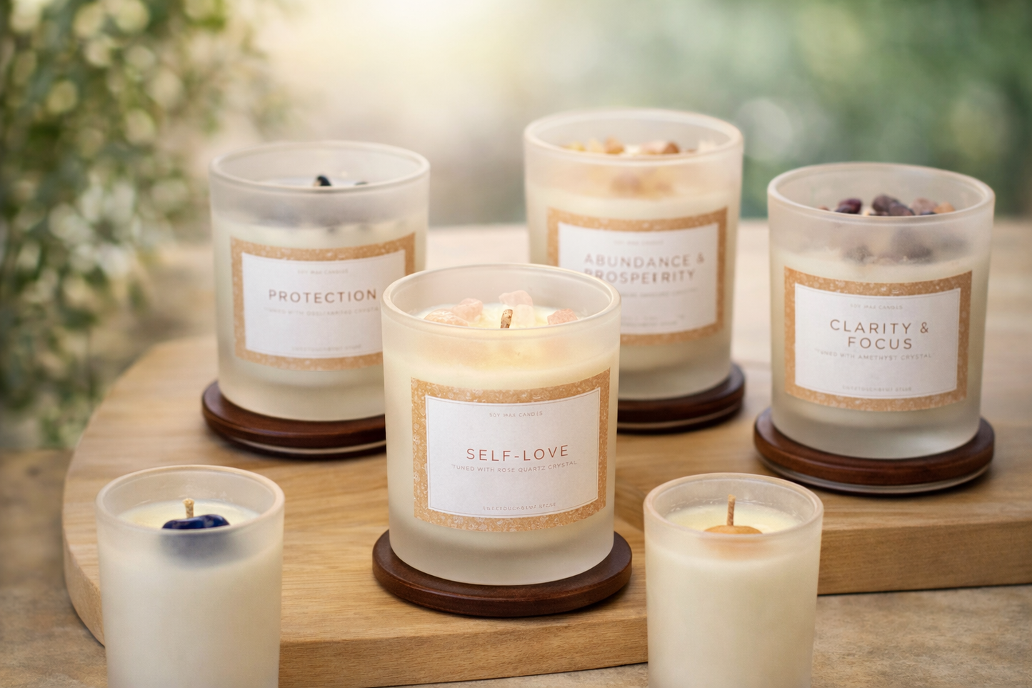 Crystal Candles with intention | individual