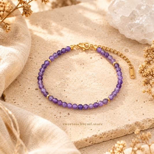 Natural Healing Crystal Bracelet | Faceted Gemstone Bead Bracelet | Spiritual Jewelry