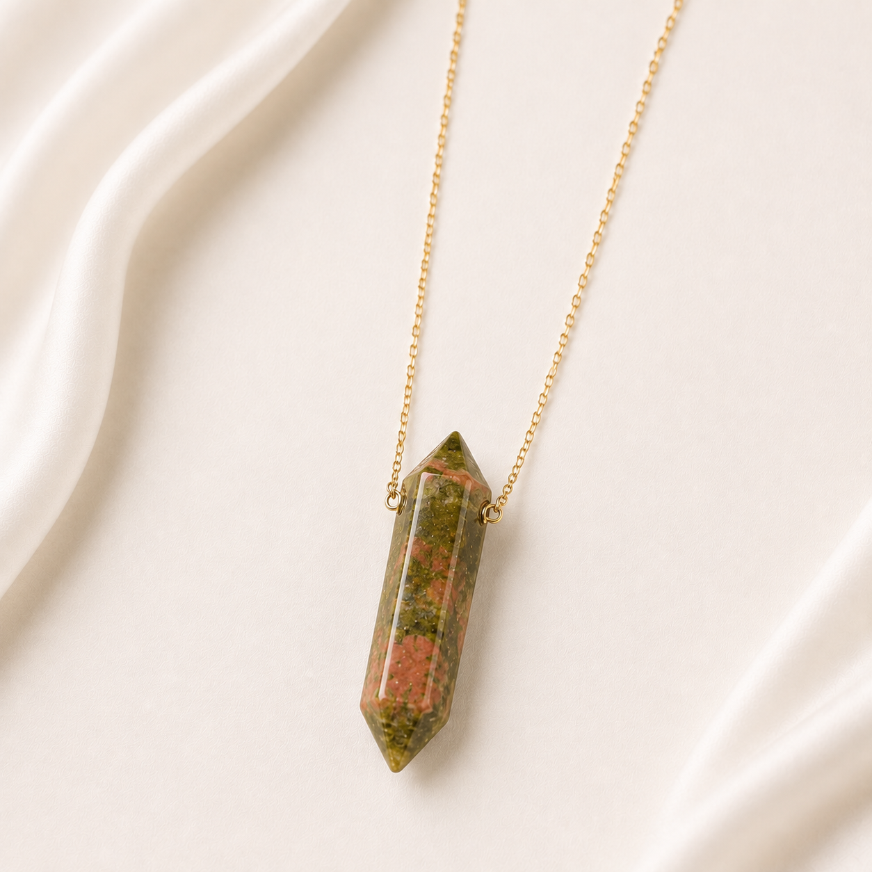 Crystal Point Pendant Necklace – Gold Chain | Healing Gemstone Jewelry