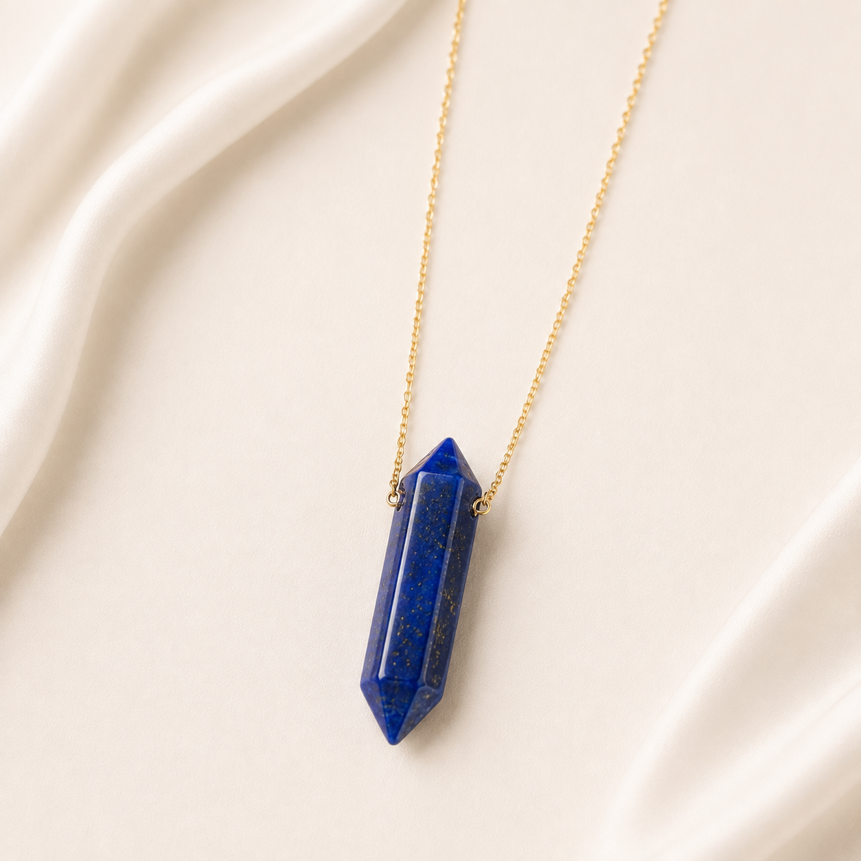 Crystal Point Pendant Necklace – Gold Chain | Healing Gemstone Jewelry