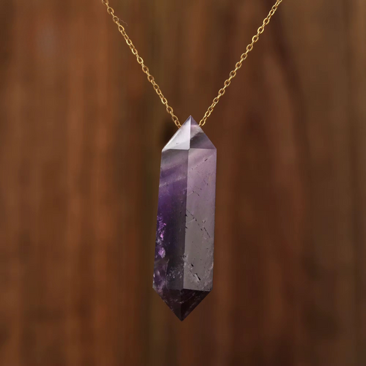 Crystal Point Necklace – Gold Chain