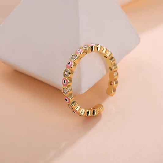 Gold-Plated Evil Eye Protection Ring