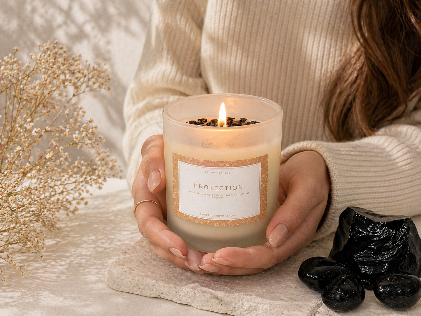 Crystal Candles with intention | individual