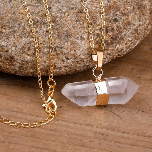 Raw Crystal Necklace – Gold Chain