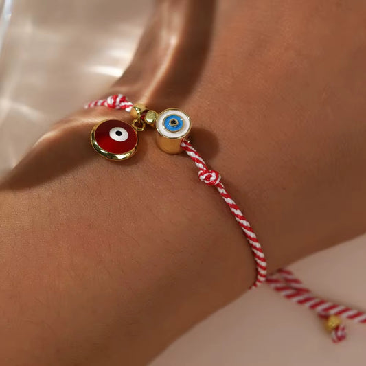 Red String Evil Eye Protection Bracelet – Greek Martis Style