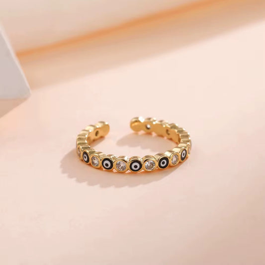 Gold-Plated Evil Eye Protection Ring