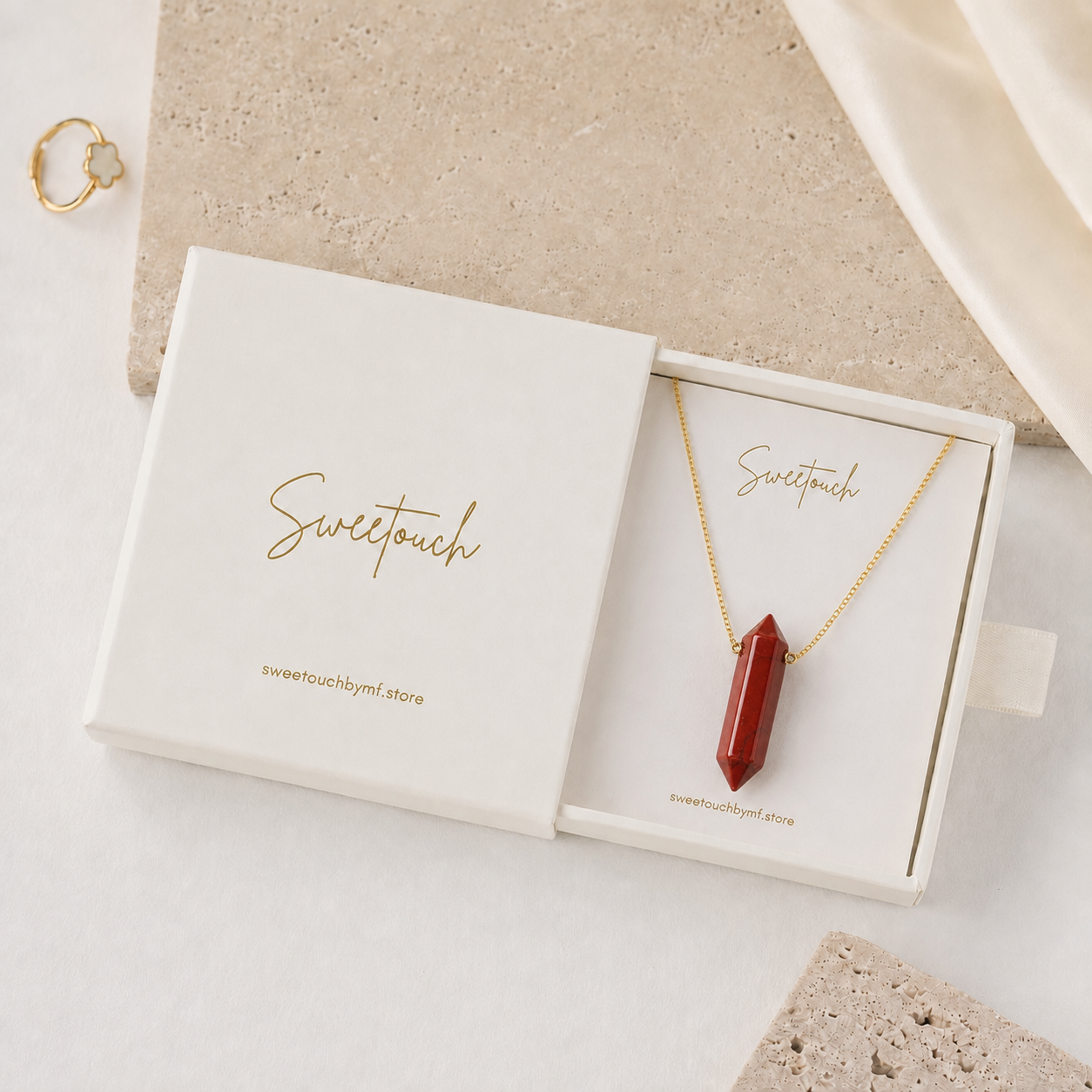 Crystal Point Pendant Necklace – Gold Chain | Healing Gemstone Jewelry