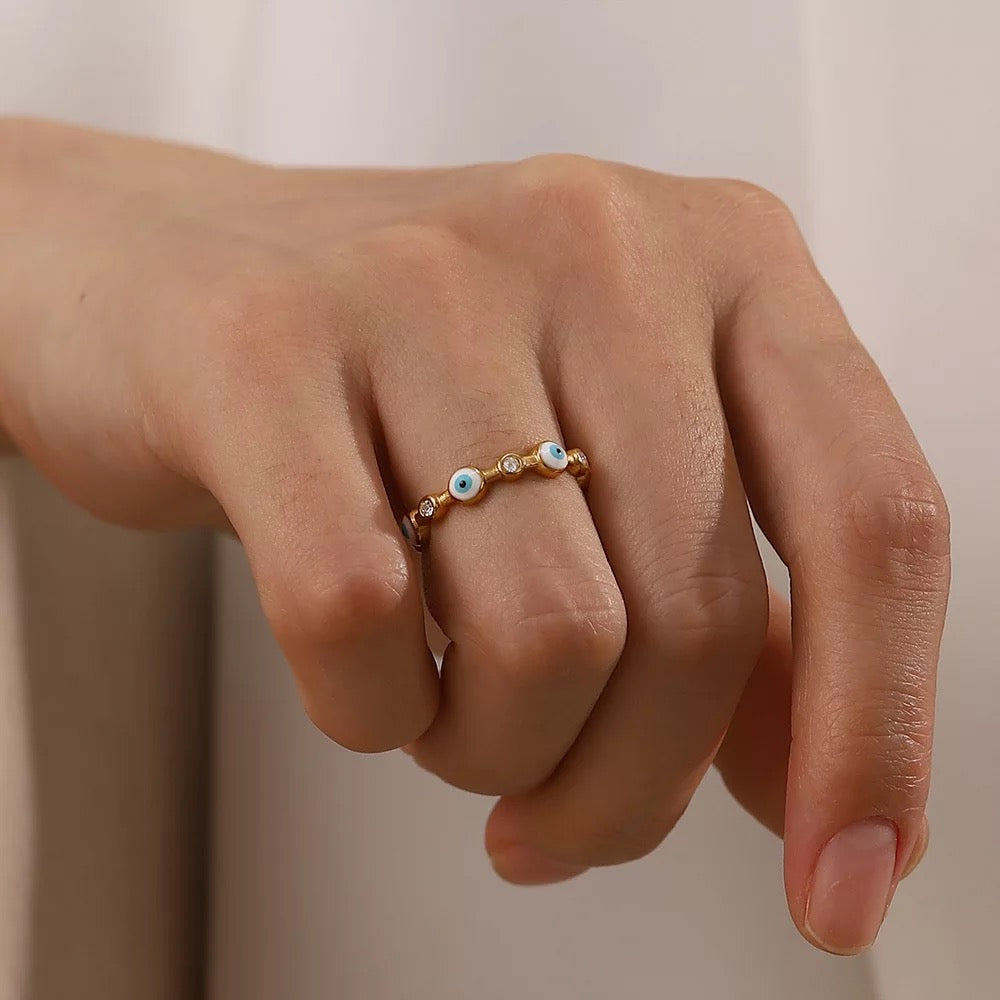 Evil eyes Adjustable Ring