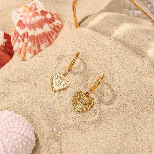 Gold Plated Evil Eye Earring