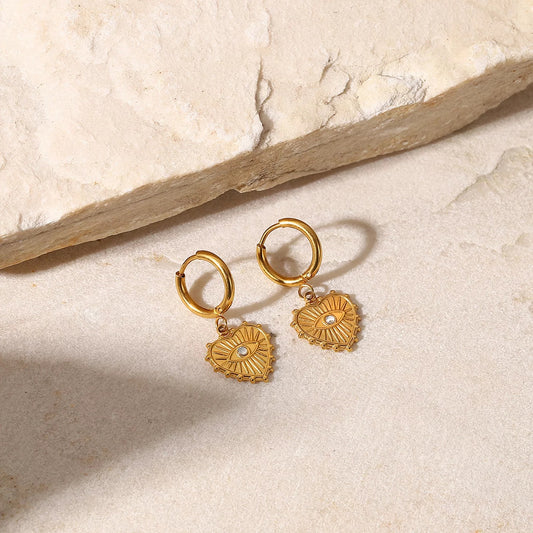 Gold Plated Evil Eye Earring