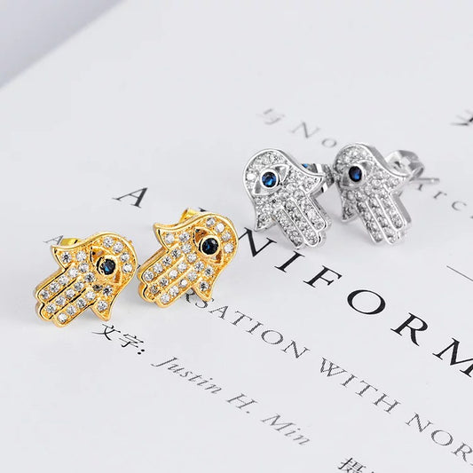 Small evil eye earring