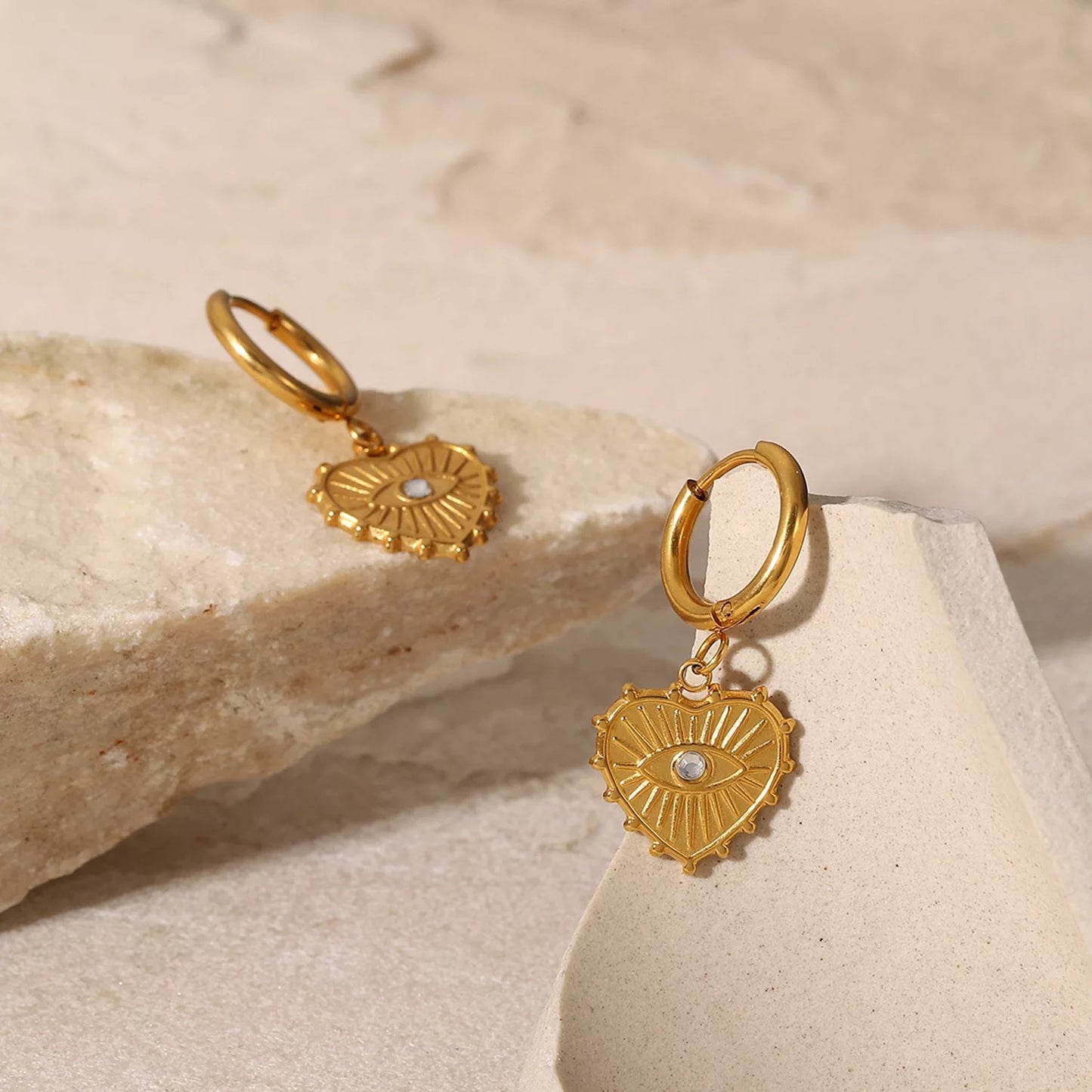Gold Plated Evil Eye Earring